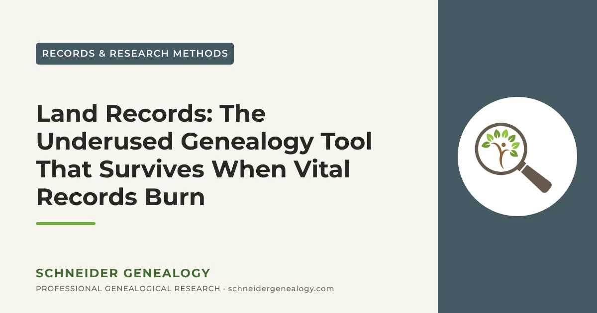 Land Records: The Underused Genealogy Tool That Survives When Vital Records Burn - Schneider Genealogy